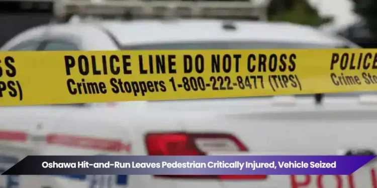 oshawa hit and run leaves pedestrian critically injured, vehicle seized
