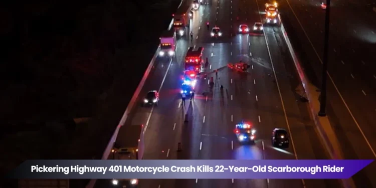 pickering highway 401 motorcycle crash kills 22 year old scarborough rider