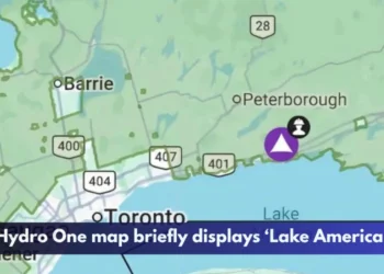 Hydro One map briefly displays ‘Lake America’