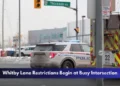 Whitby Lane Restrictions at Thickson and Rossland