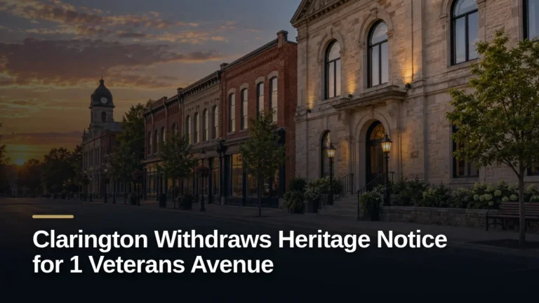 Original editorial featured image for: Clarington Withdraws Heritage Notice for 1 Veterans Avenue