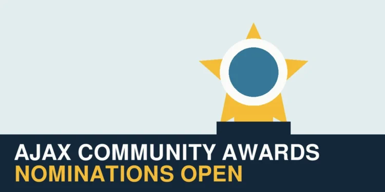 Original illustration of an award medal representing the 2026 Ajax Community Awards nominations