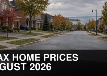 Residential street representing Ajax home prices in August 2026