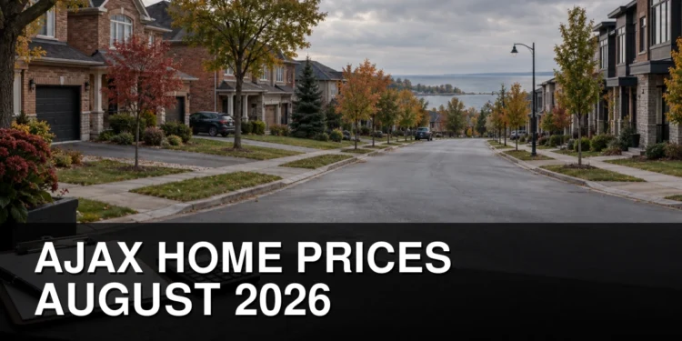 Residential street representing Ajax home prices in August 2026