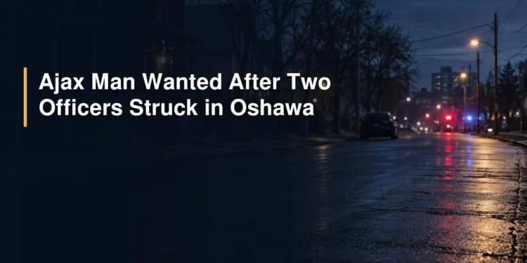 Ajax Man Wanted After Two Officers Struck in Oshawa