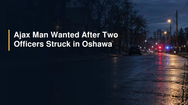 Ajax Man Wanted After Two Officers Struck in Oshawa