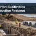 Subdivision infrastructure work with the headline Beaverton Subdivision Construction Resumes