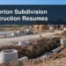 Beaverton Subdivision Construction Resumes Beaverton subdivision infrastructure work with the headline Beaverton Subdivision Construction Resumes