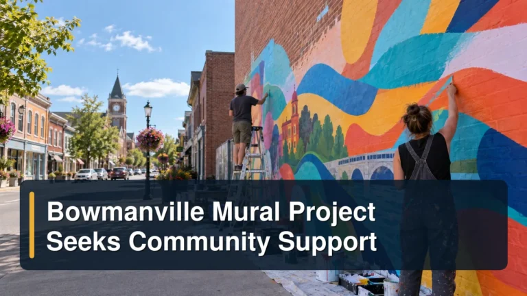 Colourful downtown Bowmanville mural project with the headline Bowmanville Mural Project Seeks Community Support