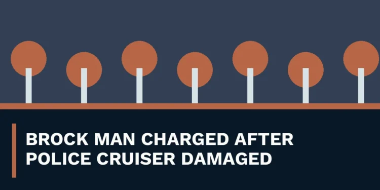 Brock Man Charged After Police Cruiser Damaged Original local news illustration with the headline Brock Man Charged After Police Cruiser Damaged