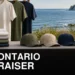 Lake Ontario shoreline with neutral fundraising apparel display