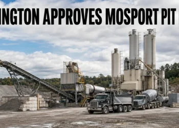 Aggregate pit and material-production equipment representing approved Mosport Main Pit plants