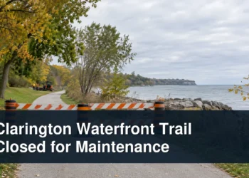 Clarington Waterfront Trail Closed for Maintenance Clarington waterfront trail maintenance closure with the headline Clarington Waterfront Trail Closed for Maintenance