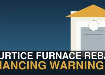 Original illustration of a home furnace and thermostat for a Courtice financing warning