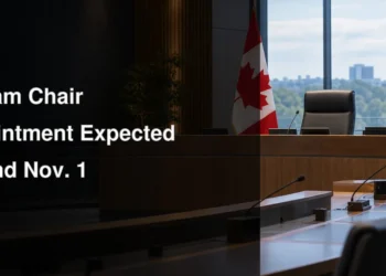 Durham Chair Appointment Expected Around Nov. 1 Empty Ontario council chamber illustrating the expected Durham Region chair appointment