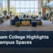 Contemporary college study space with the headline Durham College Highlights 10 Campus Spaces
