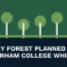 Original local news illustration with the headline Memory Forest Planned for Durham College Whitby