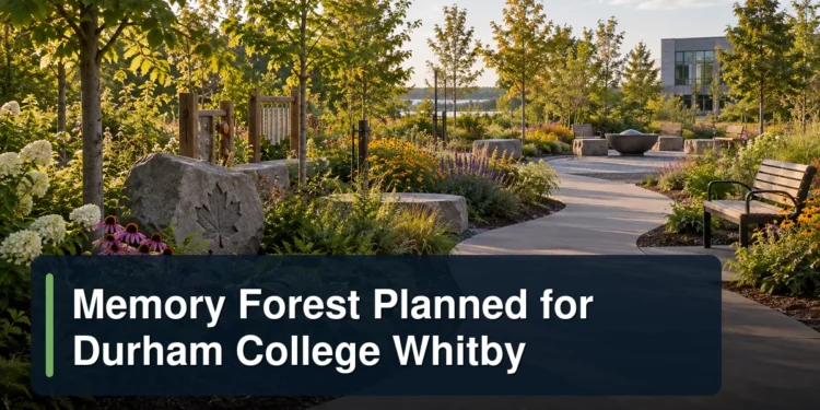 Accessible sensory woodland path with the headline Memory Forest Planned for Durham College Whitby