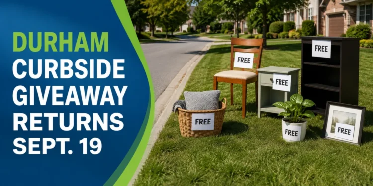 Reusable household items marked free during Durham Curbside Giveaway Day