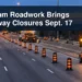 Durham Roadwork Brings Highway Closures Sept. 17 Organized Durham highway work zone with the headline Durham Roadwork Brings Highway Closures Sept. 17