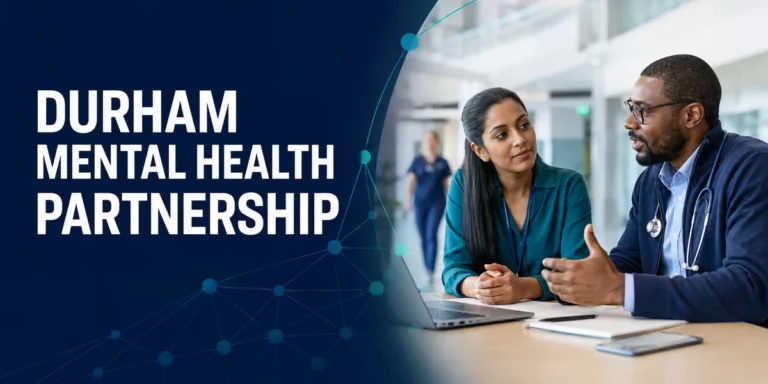 Health-care professionals collaborating for a new Durham mental health partnership