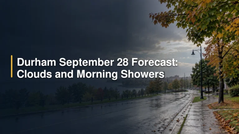 Durham September 28 Forecast: Clouds and Morning Showers