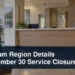 Durham Region civic services information with the headline Durham Region Details September 30 Service Closures