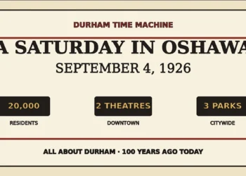 Durham Time Machine graphic for a Saturday in Oshawa on September 4, 1926