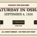 Durham Time Machine graphic for a Saturday in Oshawa on September 4, 1926