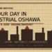 Original illustration of factories and a gear for an Oshawa Labour Day archive snapshot dated September 6, 1926