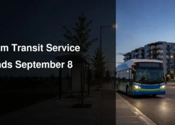 A public bus serving a growing Durham neighbourhood, illustrating September 8 Durham Transit service changes