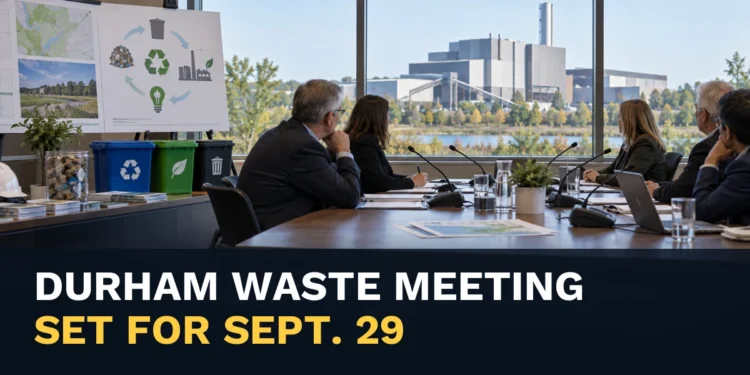 Waste-management committee meeting with the headline Durham Waste Advisory Meeting Set for Sept. 29