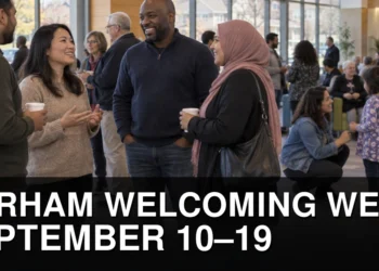 Diverse Durham Region residents gathering during Welcoming Week 2026
