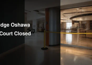 Closed hospital food court illustrating the police investigation at Lakeridge Health Oshawa