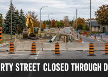 Liberty Street road construction and closure in Clarington through December 31