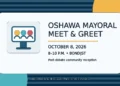 Illustration of a civic candidate meet and greet in Oshawa