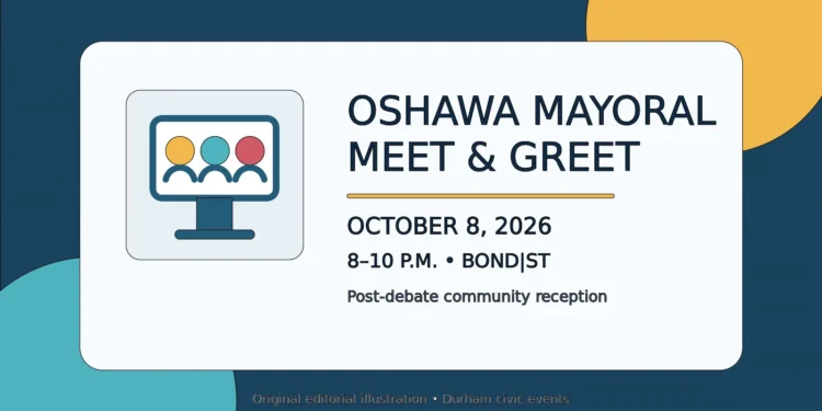Oshawa Mayoral Candidate Meet and Greet Set for Oct. 8 Illustration of a civic candidate meet and greet in Oshawa