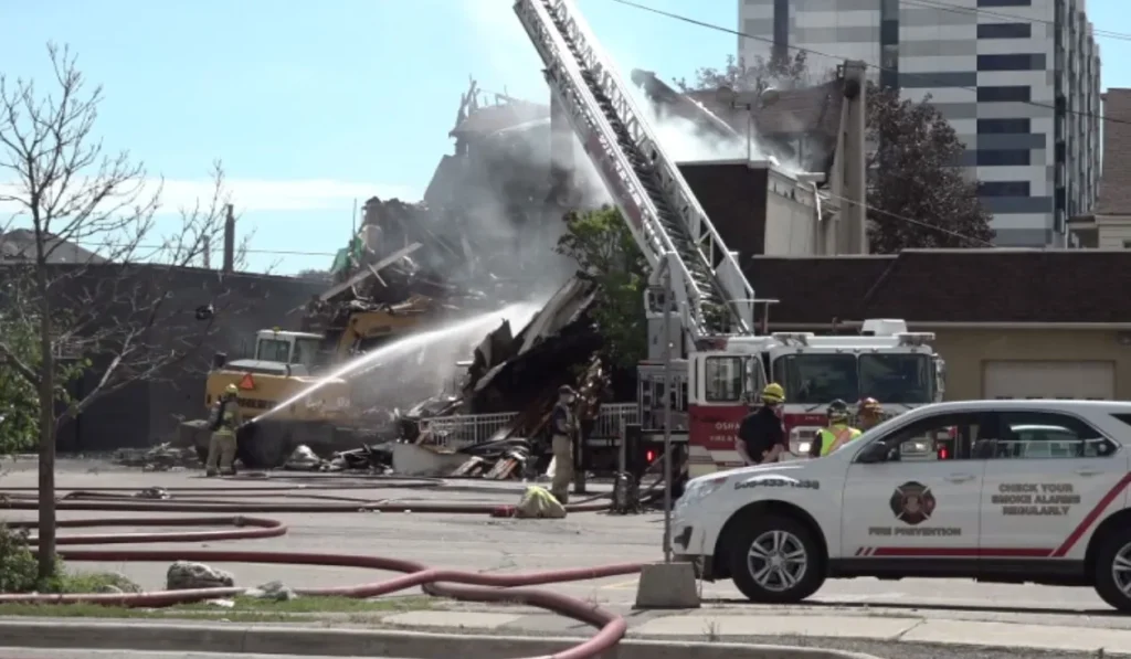 Emergency crews at the McIntosh-Anderson-Kellam Funeral Home after the September 7, 2026 fire