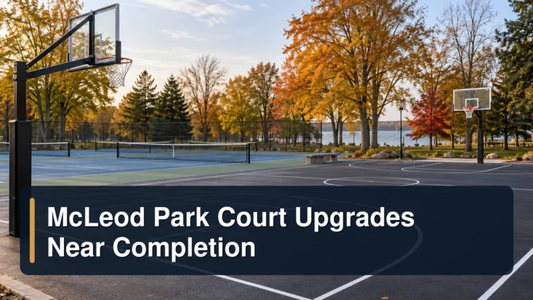 Upgraded park courts with the headline McLeod Park Court Upgrades Near Completion