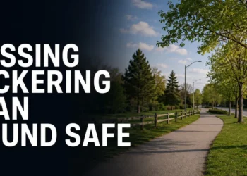 Calm Pickering streetscape illustrating an update that a missing man has been found safe