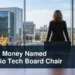 Professional university boardroom and technology scene with the headline Laura Money Named Ontario Tech Board Chair