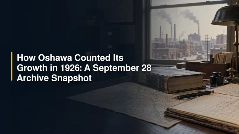 How Oshawa Counted Its Growth in 1926: A September 28 Archive Snapshot