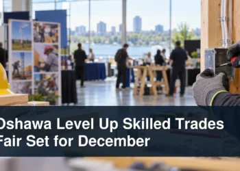 Oshawa Level Up Skilled Trades Fair Set for December Skilled trades demonstration with the headline Oshawa Level Up Skilled Trades Fair Set for December