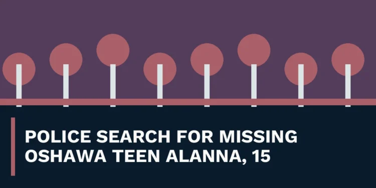 Original local news illustration with the headline Police Search for Missing Oshawa Teen Alanna, 15