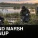 Volunteers collecting litter beside reeds at Oshawa Second Marsh