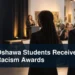 Two Oshawa Students Receive Anti-Racism Awards Two anonymous student award recipients with the headline Two Oshawa Students Receive Anti-Racism Awards
