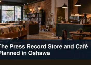 Record store and café being prepared with the headline The Press Record Store and Café Planned in Oshawa