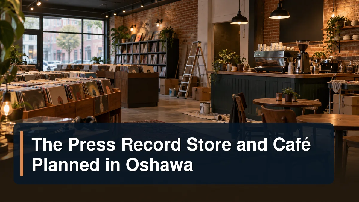 Record store and café being prepared with the headline The Press Record Store and Café Planned in Oshawa