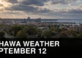 Clouds building over Oshawa ahead of overnight showers