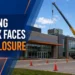 Crane lifting rooftop HVAC equipment at a Pickering recreation complex